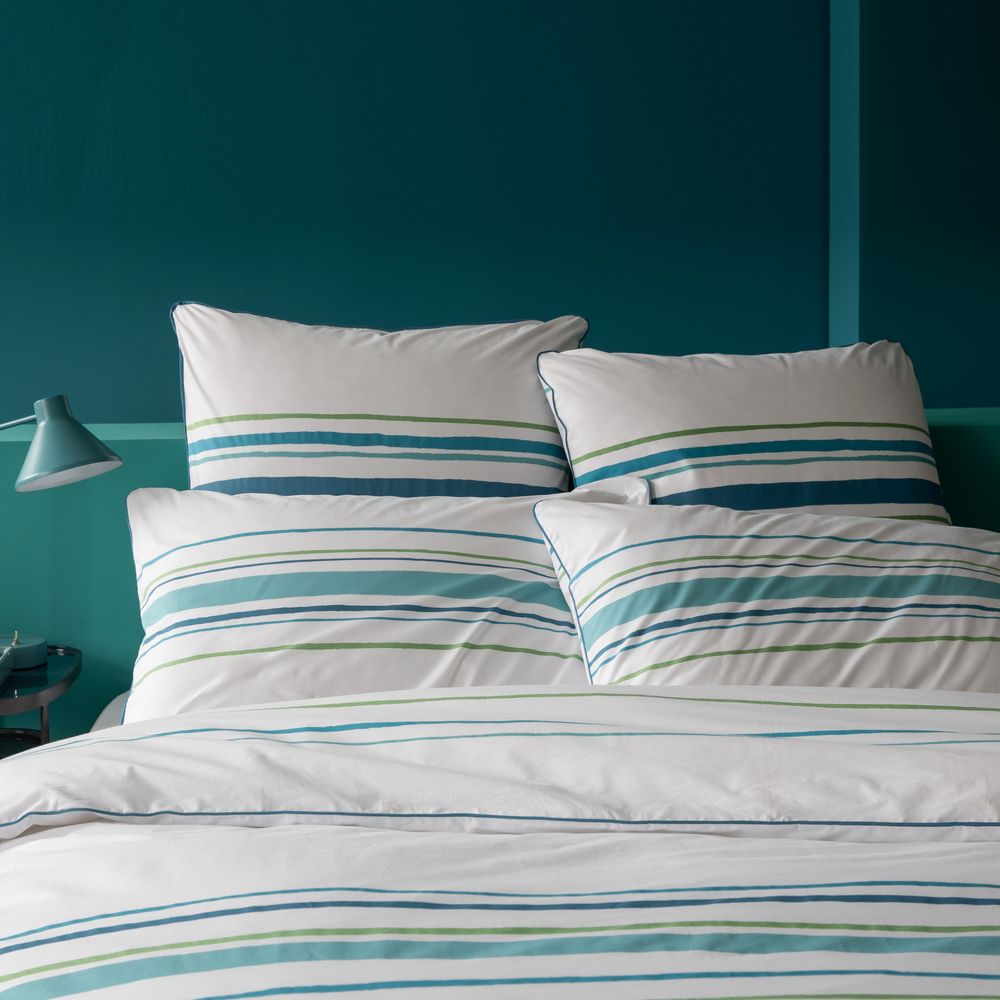 Linge de lit - Housse de couette Esprit bayadère - BLANC CERISE