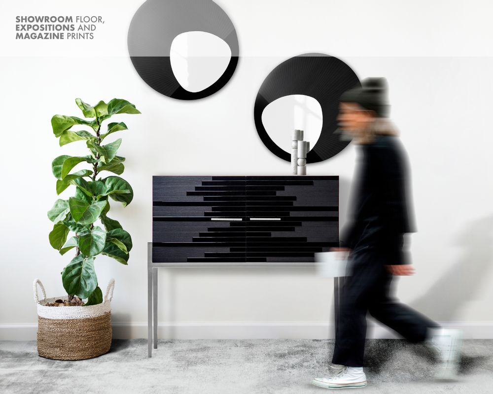 Objets design - Buffet moderne Vind en platine - LARISSA BATISTA