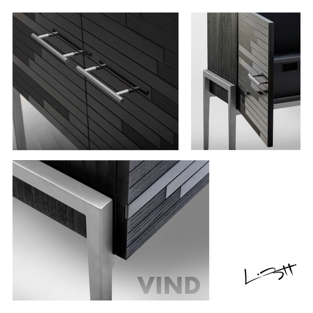 Objets design - Buffet moderne Vind en platine - LARISSA BATISTA