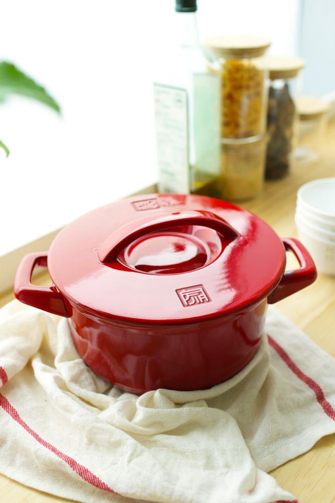 Faitouts - Ceraglaze Casserole (24cm,Red) - JIA