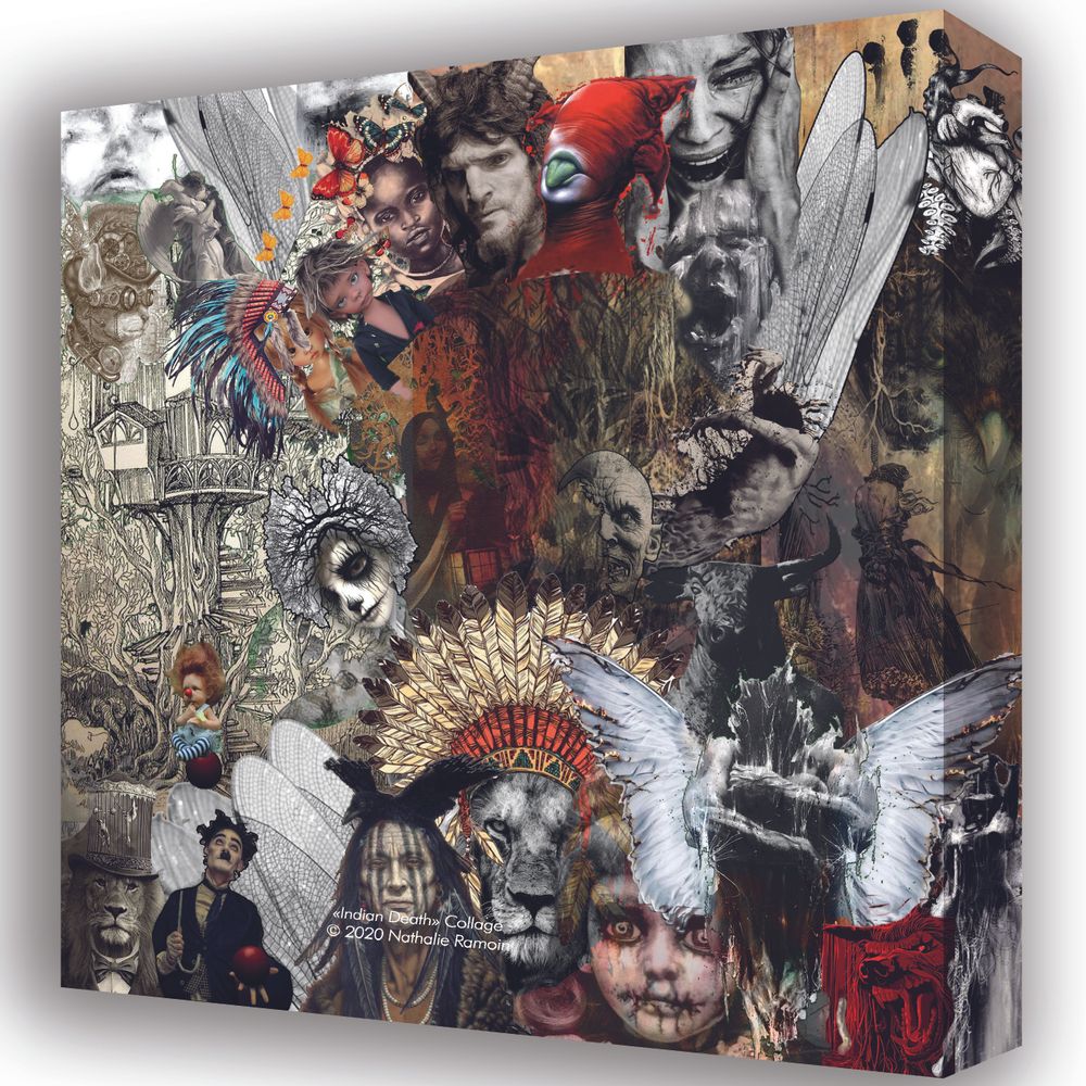 Coussins textile - "Indian Death" Collage Edition Limitée - L'ATELIER D'ANGES HEUREUX