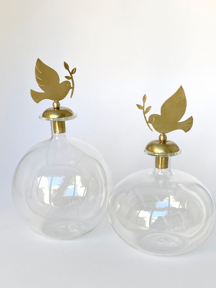 Objets de décoration - Carafe ronde à oiseaux - ASMA'S CRAFTS