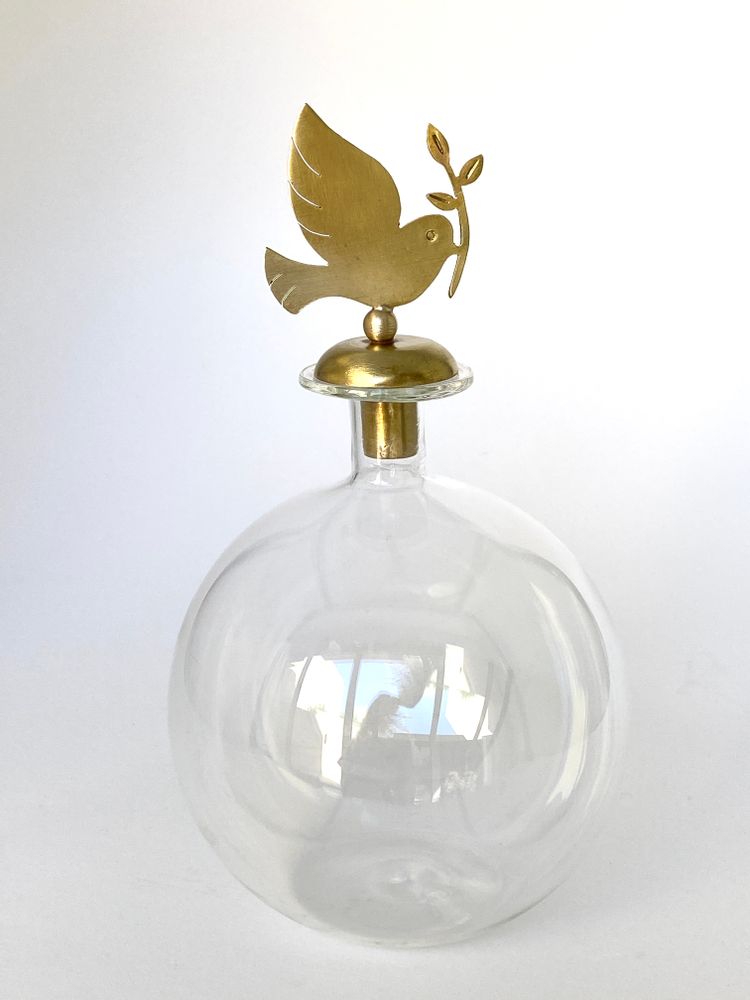 Objets de décoration - Carafe ronde à oiseaux - ASMA'S CRAFTS