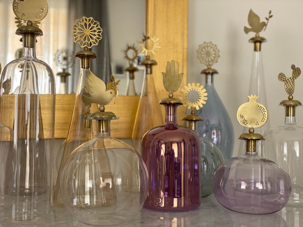 Objets de décoration - Carafe ronde à oiseaux - ASMA'S CRAFTS