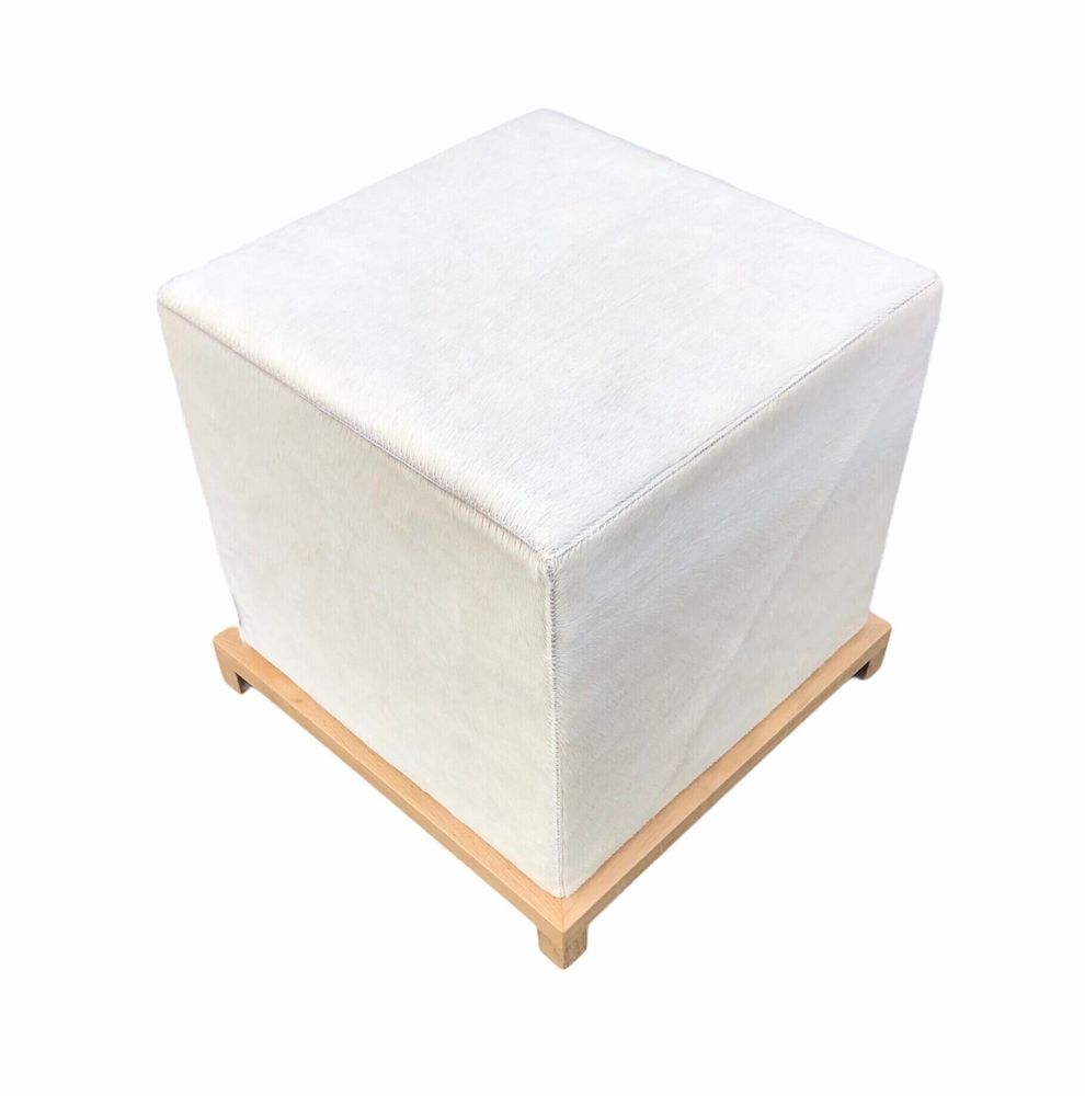Ottomans - Pouf bois et peau de vache - TERGUS