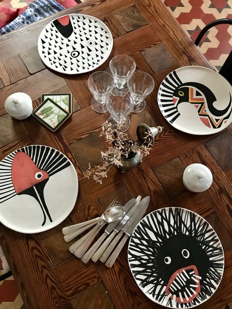 Assiettes de réception - Assiettes VERAGUA - ETHIC & TROPIC CORINNE BALLY