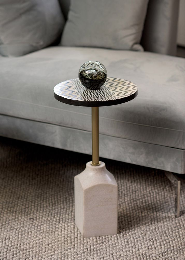 Other tables - Marble foot round side table - ASIATIDES