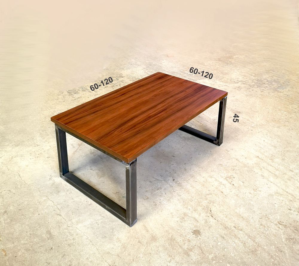 Coffee tables - Coffee table Industrial type with walnut top - LIVING MEDITERANEO
