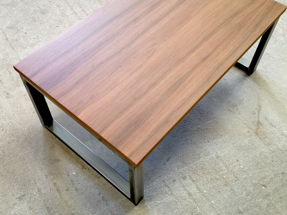 Coffee tables - Coffee table Industrial type with walnut top - LIVING MEDITERANEO