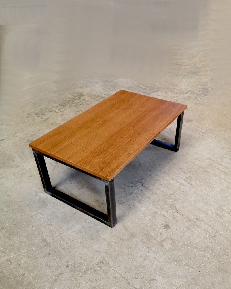Coffee tables - Coffee table Industrial type with oak top - LIVING MEDITERANEO