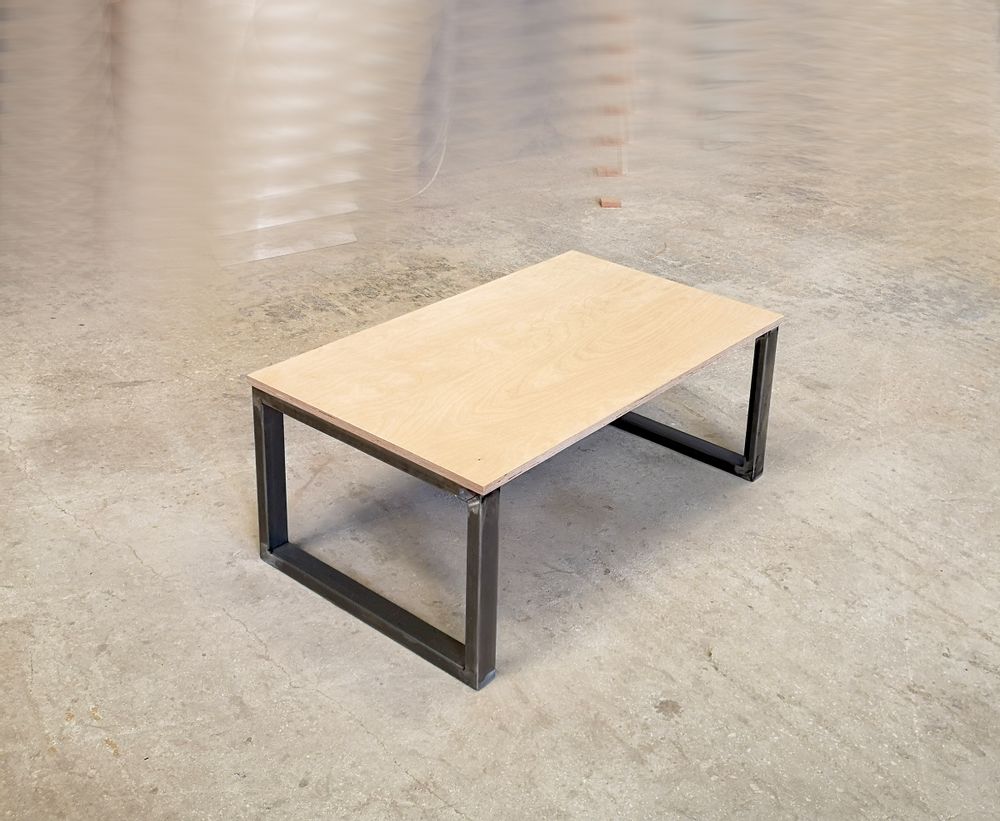 Coffee tables - Coffee Table Industrial Type with Maple Top - LIVING MEDITERANEO