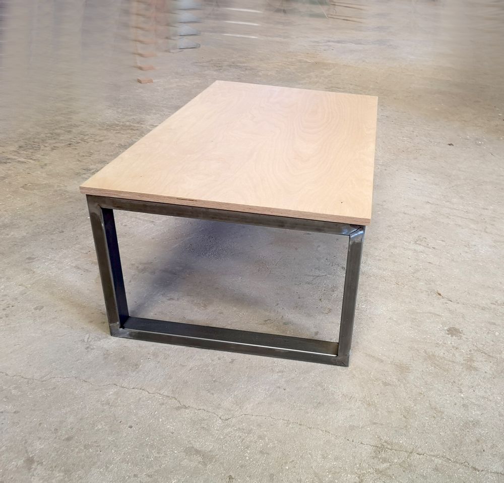 Coffee tables - Coffee Table Industrial Type with Maple Top - LIVING MEDITERANEO