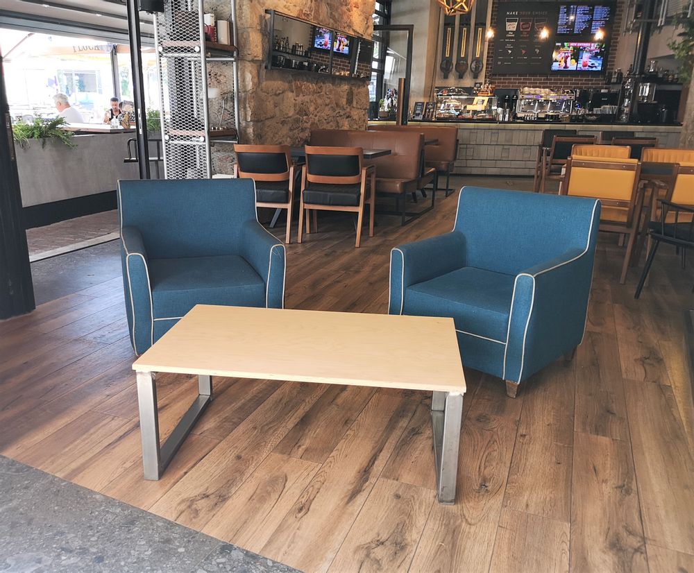 Coffee tables - Coffee Table Industrial Type with Maple Top - LIVING MEDITERANEO