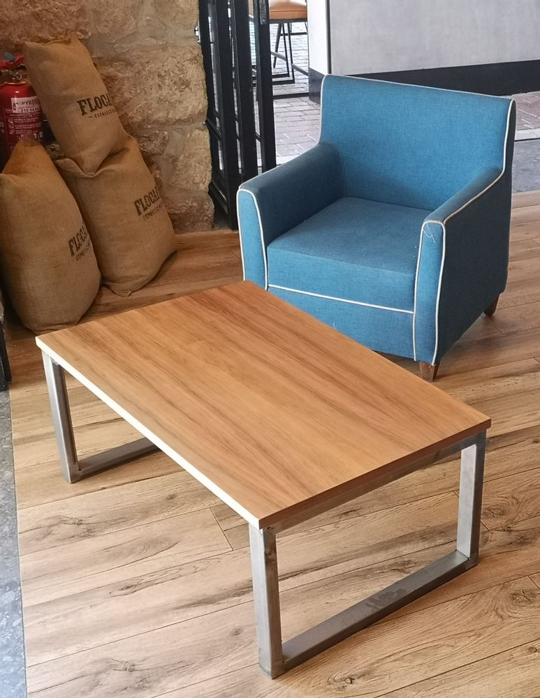 Coffee tables - Coffee table Industrial type with walnut top - LIVING MEDITERANEO