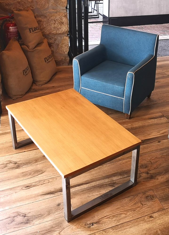 Coffee tables - Coffee table Industrial type with oak top - LIVING MEDITERANEO