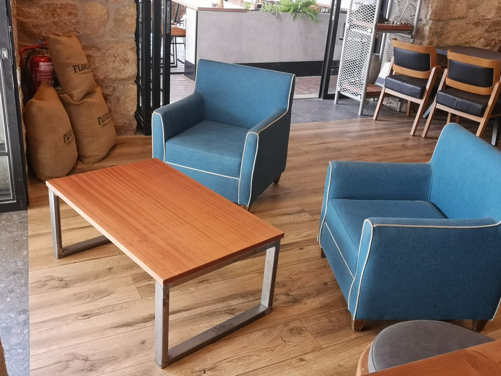 Tables basses - Table basse en acajou de type industriel - LIVING MEDITERANEO