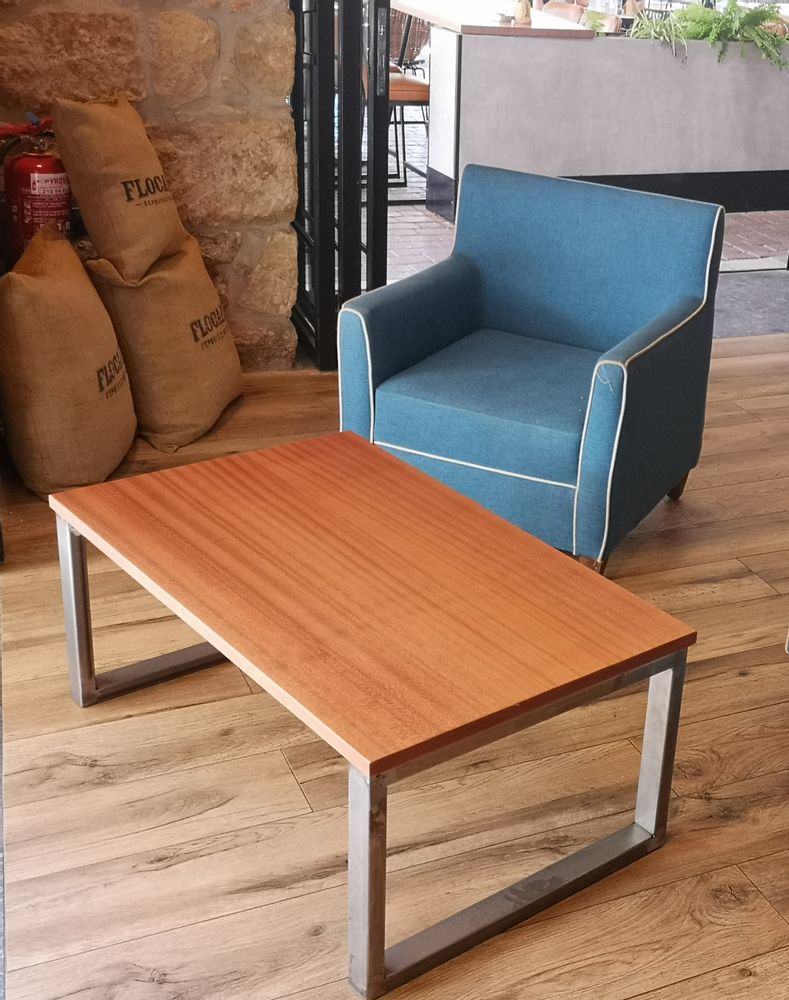 Tables basses - Table basse en acajou de type industriel - LIVING MEDITERANEO