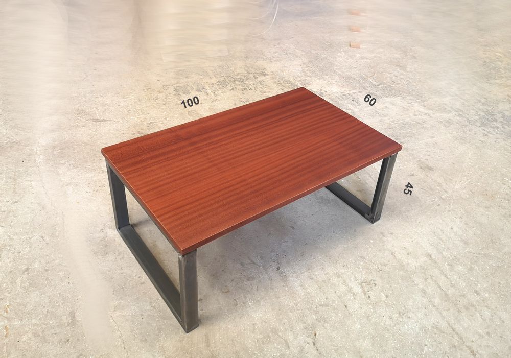Tables basses - Table basse en acajou de type industriel - LIVING MEDITERANEO