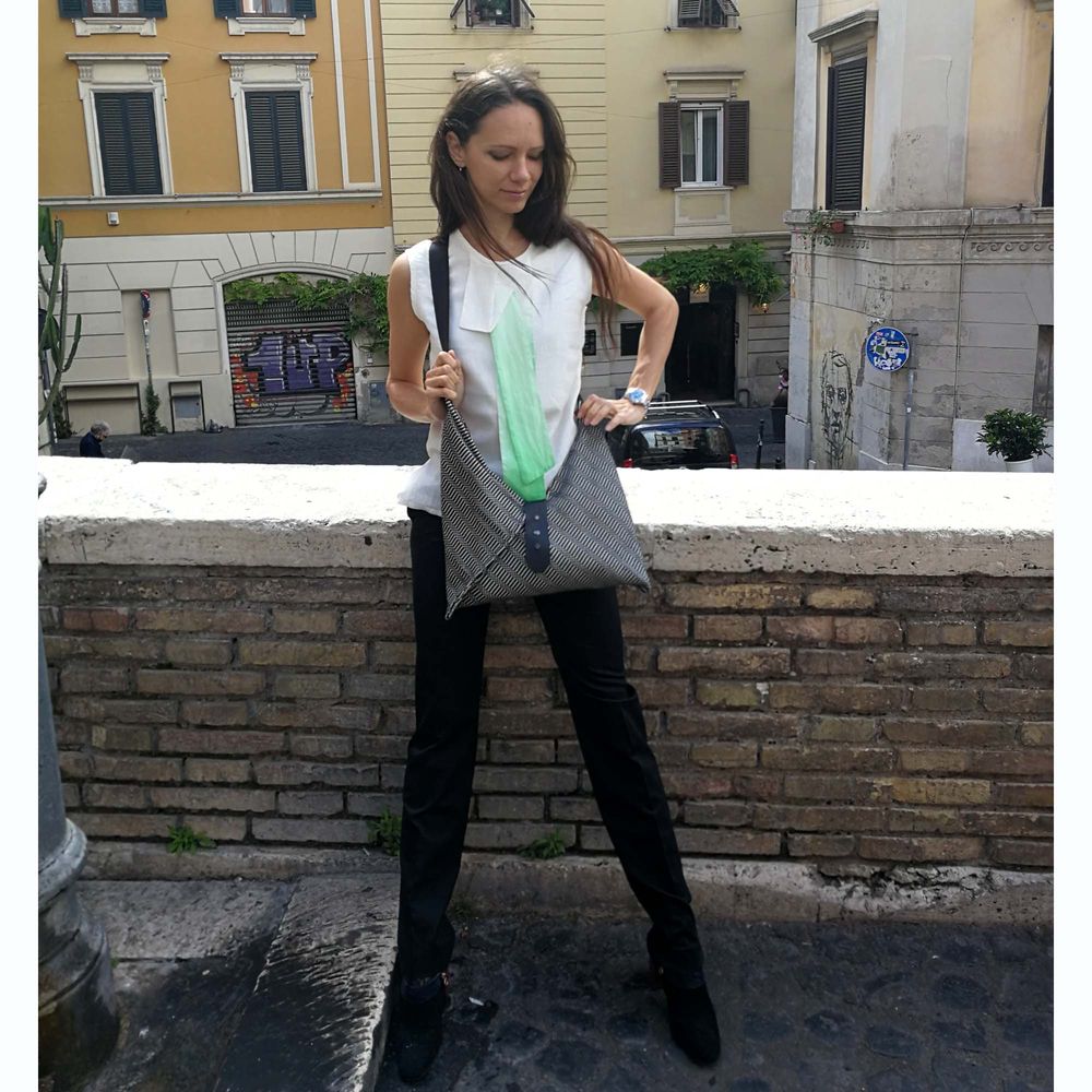 Bags and totes - Handmade textile bags in "Bisaccia" traditional Sardinian cotton - ELENA KIHLMAN