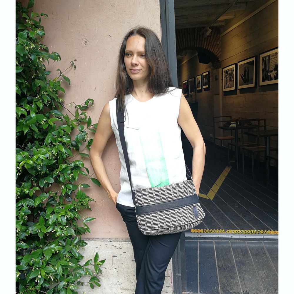 Bags and totes - Handmade textile bags in "Bisaccia" traditional Sardinian cotton - ELENA KIHLMAN