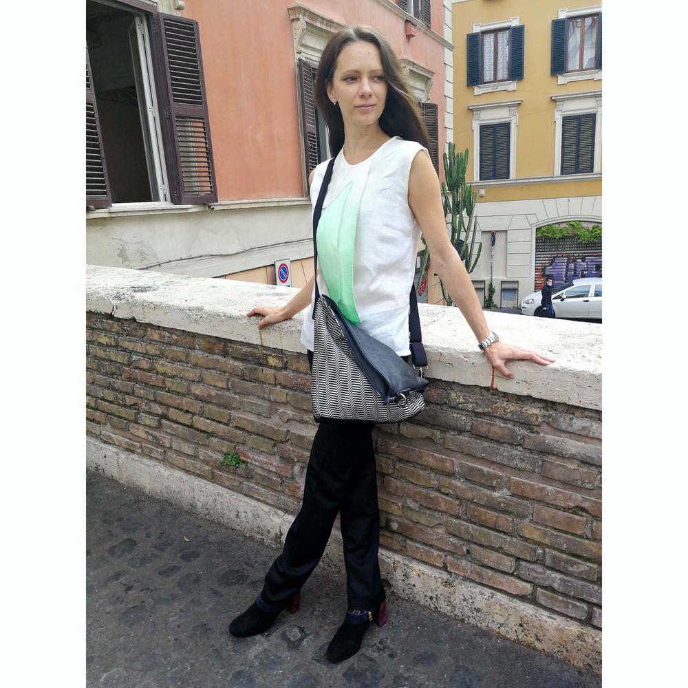 Bags and totes - Handmade textile bags in "Bisaccia" traditional Sardinian cotton - ELENA KIHLMAN