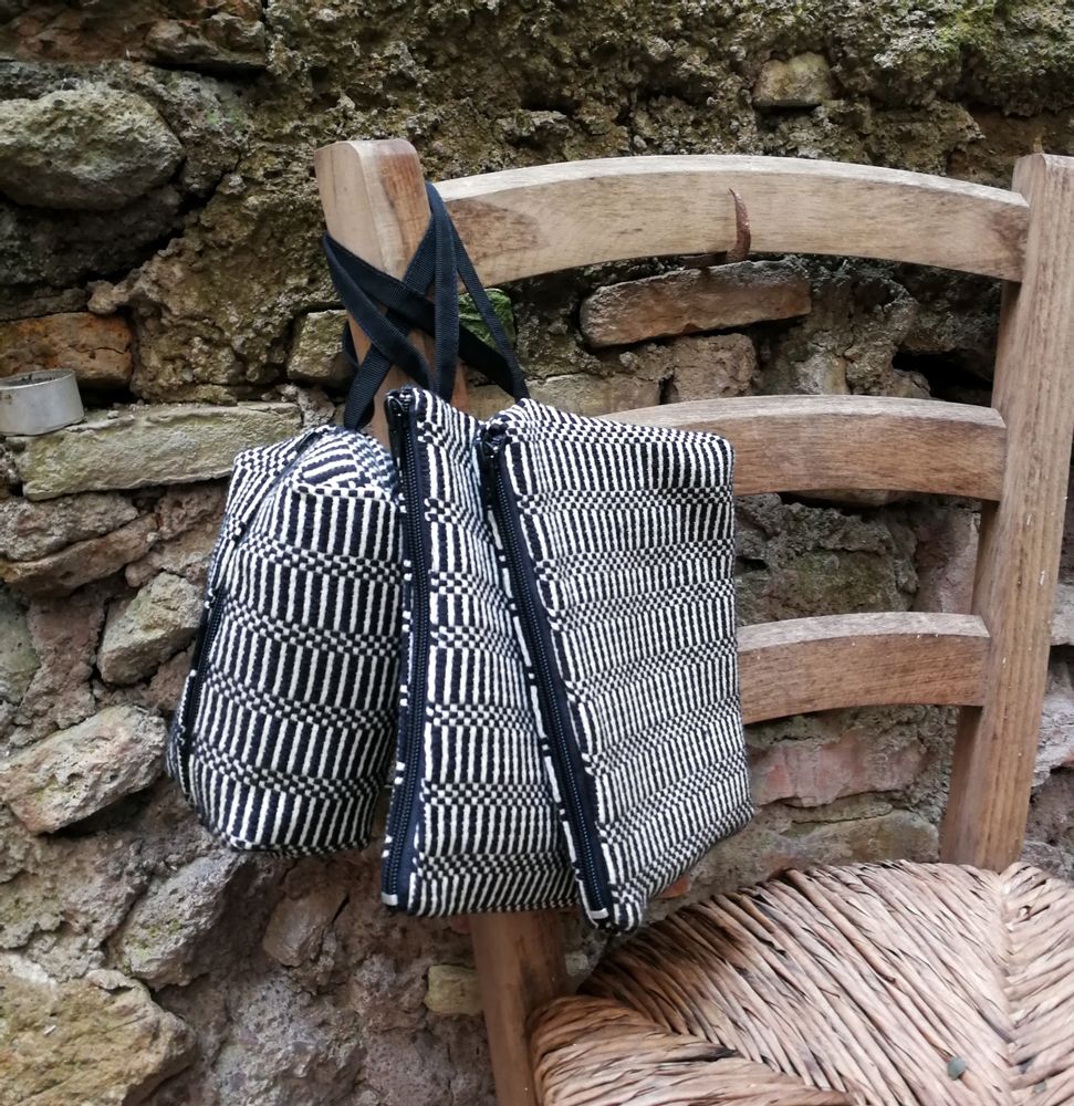 Bags and totes - Handmade textile bags in "Bisaccia" traditional Sardinian cotton - ELENA KIHLMAN