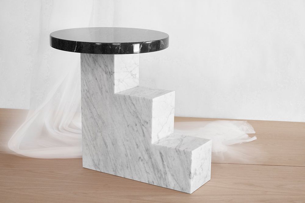 Tables basses - Table en marbre ESCALIER 1-2-3, table auxilière en marbre, table de salon - VAN DEN HEEDE-FURNITURE-ART-DESIGN