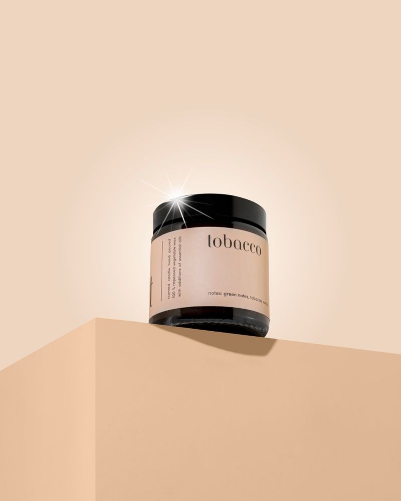 Candles - minimal scented candle 100% vegetable wax tobacco - MIA COLONIA