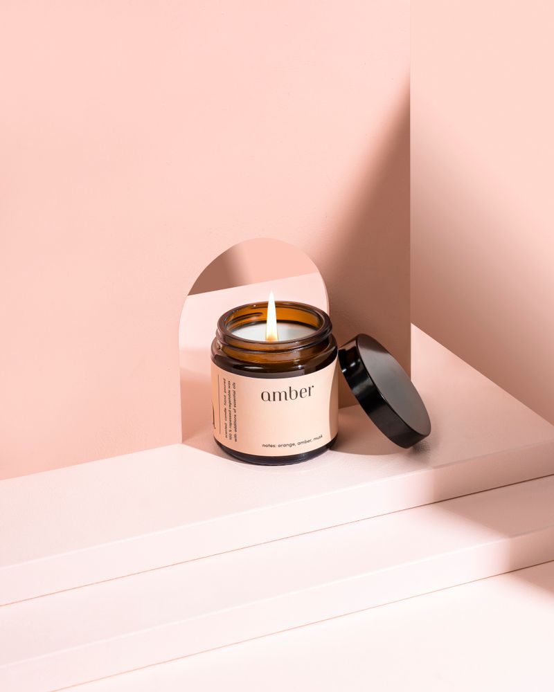 Bougies - bougie parfumée minimaliste 100% cire végétale ambre - MIA COLONIA