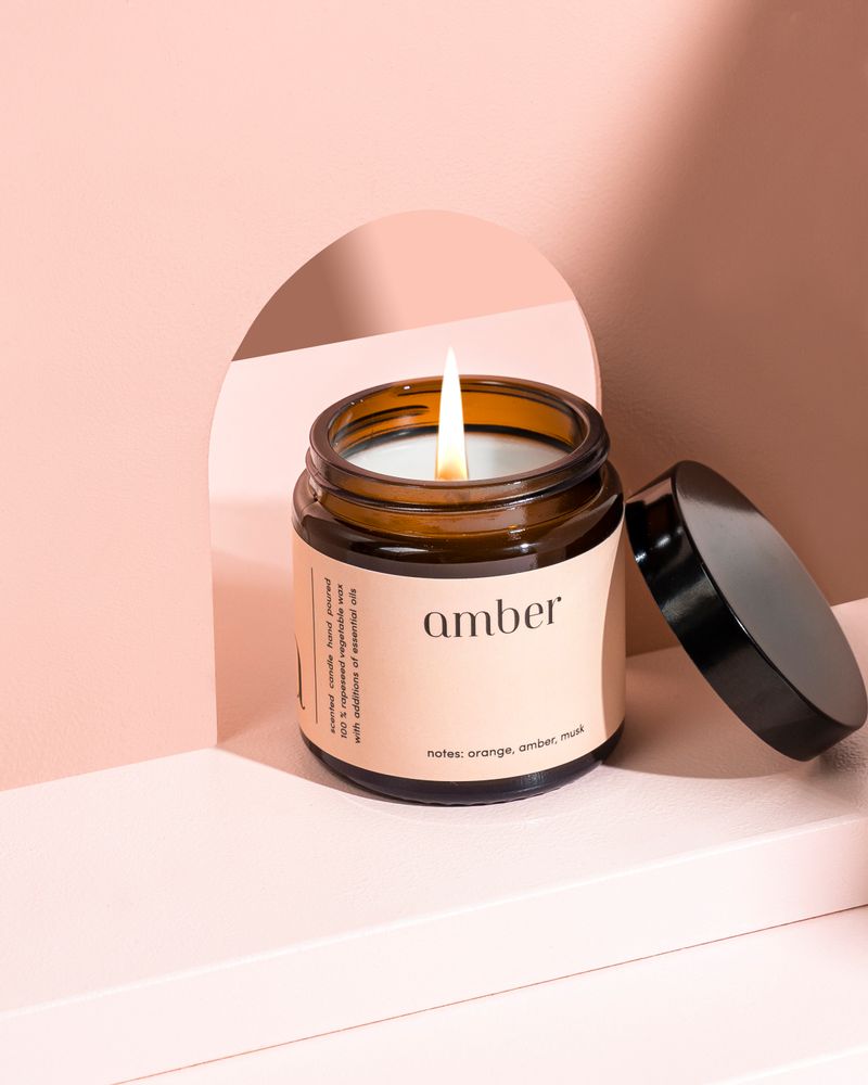 Bougies - bougie parfumée minimaliste 100% cire végétale ambre - MIA COLONIA