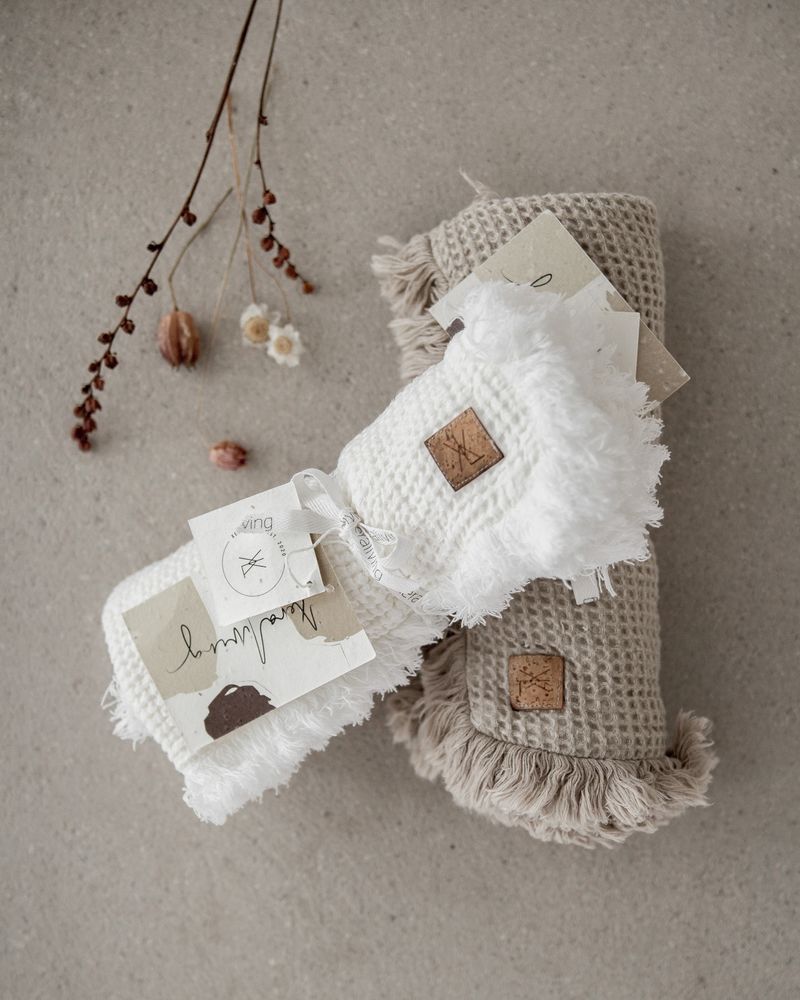 Comforters and pillows - LINEN WAFFLE CUSHION COVER OLGA  50 x 50 cm - XERALIVING