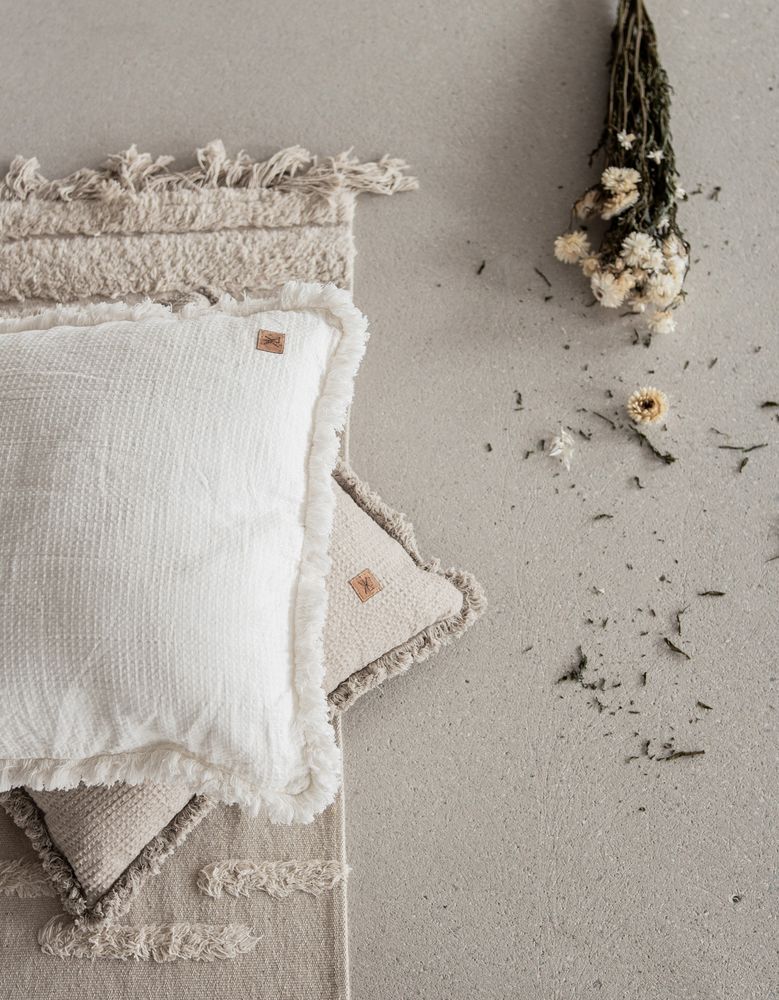 Comforters and pillows - LINEN WAFFLE CUSHION COVER OLGA  50 x 50 cm - XERALIVING