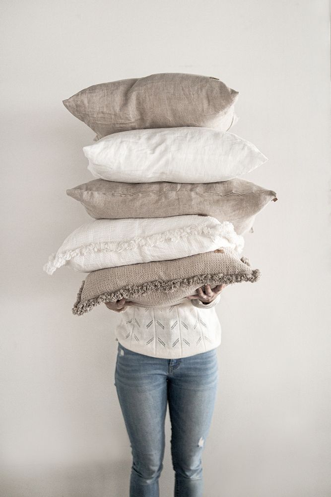 Comforters and pillows - LINEN WAFFLE CUSHION COVER OLGA  50 x 50 cm - XERALIVING