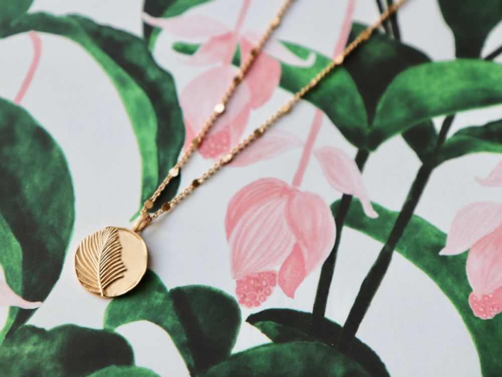 Bijoux - Collier médaille Palmier - YLUME