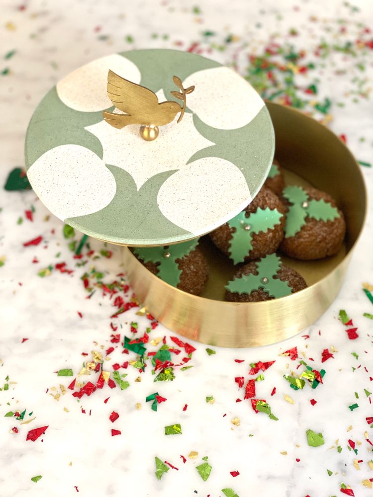 Storage boxes - Tiled Brass Box With A Bird Handle - ASMA'S CRAFTS