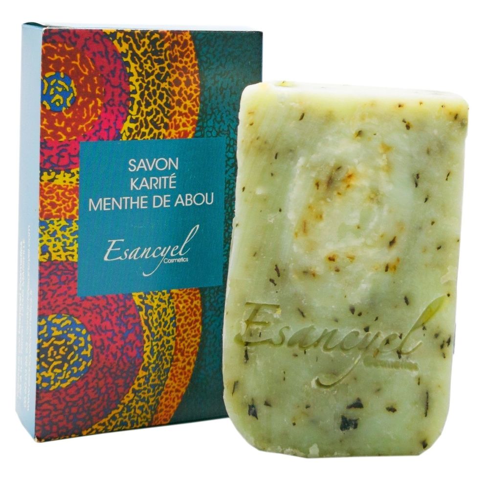Savons - Savon extra doux fait main au beurre de karité et à la menthe d'Abu - 100g - L'ATELIER DES CREATEURS
