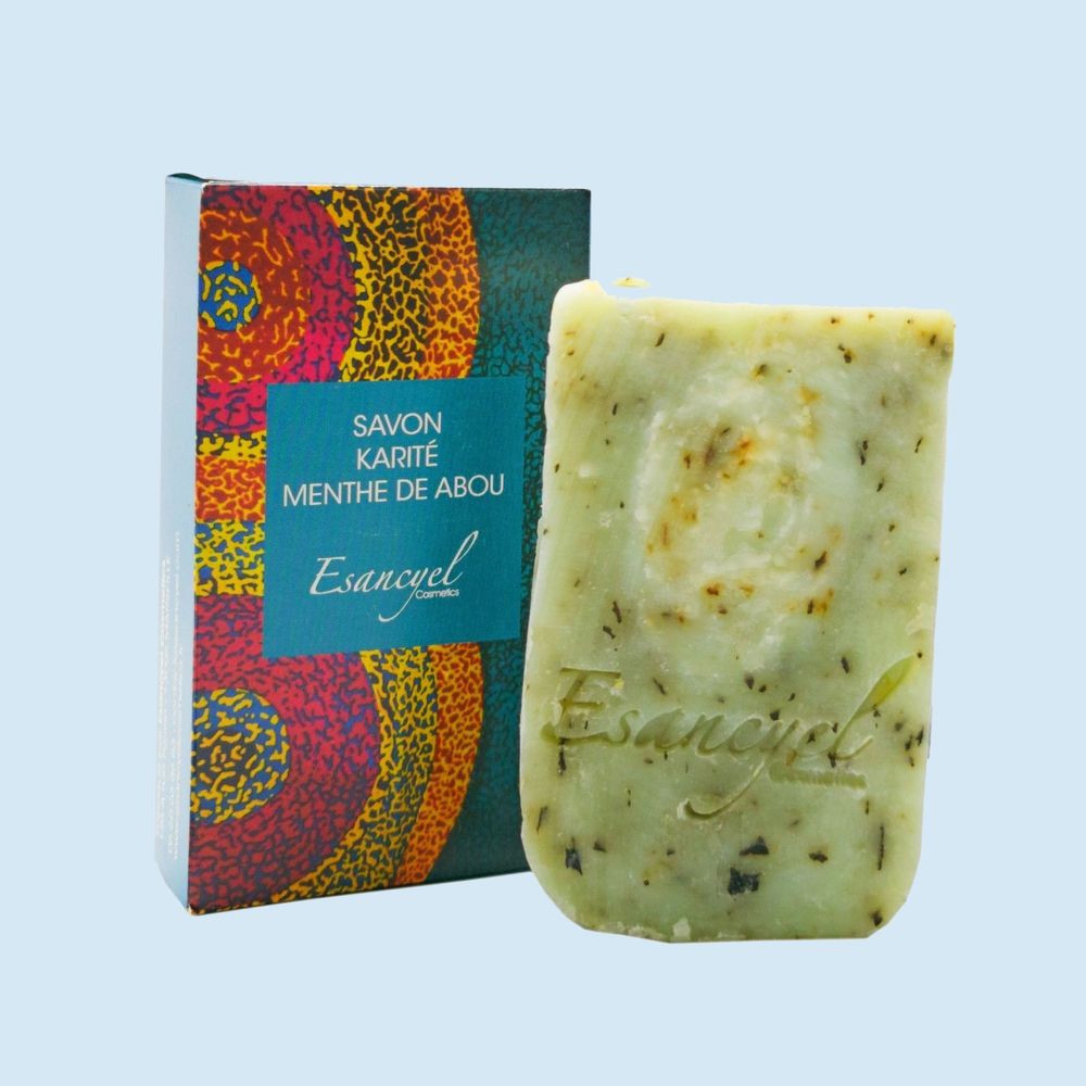 Savons - Savon extra doux fait main au beurre de karité et à la menthe d'Abu - 100g - L'ATELIER DES CREATEURS