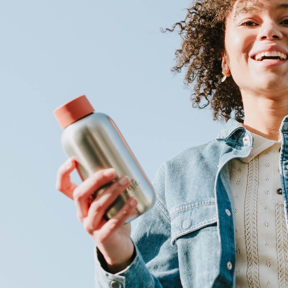 Tea and coffee accessories - THE only stainless steel Bottle made in France - saffron finish 50cl  - ZESTE