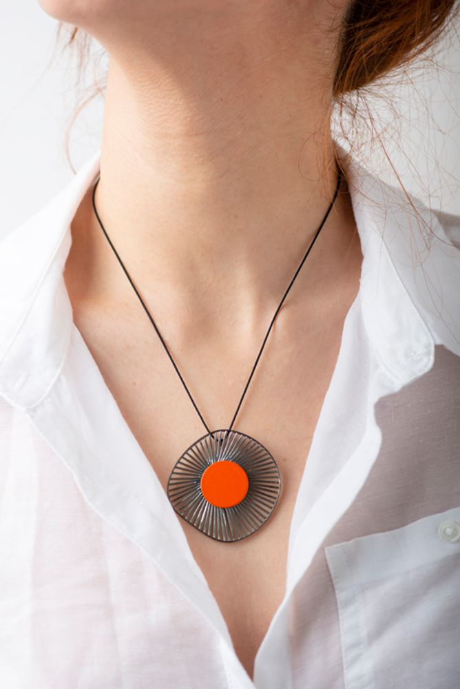 Jewelry - Pop up Linear Silver Plated Colorful Stud Pendants - GEORGIA CHARAL ART JEWELERY