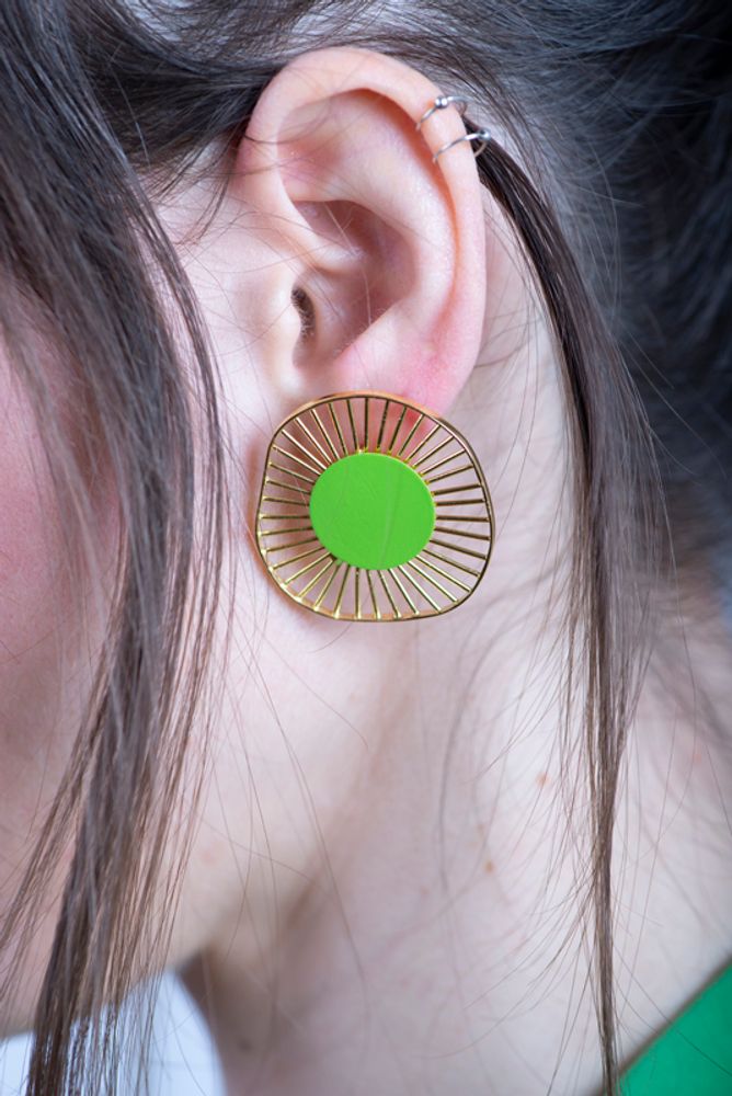 Jewelry - Pop up Linear Silver Plated Colorful Stud Earrings - GEORGIA CHARAL ART JEWELERY