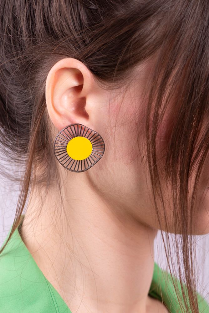 Jewelry - Pop up Linear Silver Plated Colorful Stud Earrings - GEORGIA CHARAL ART JEWELERY