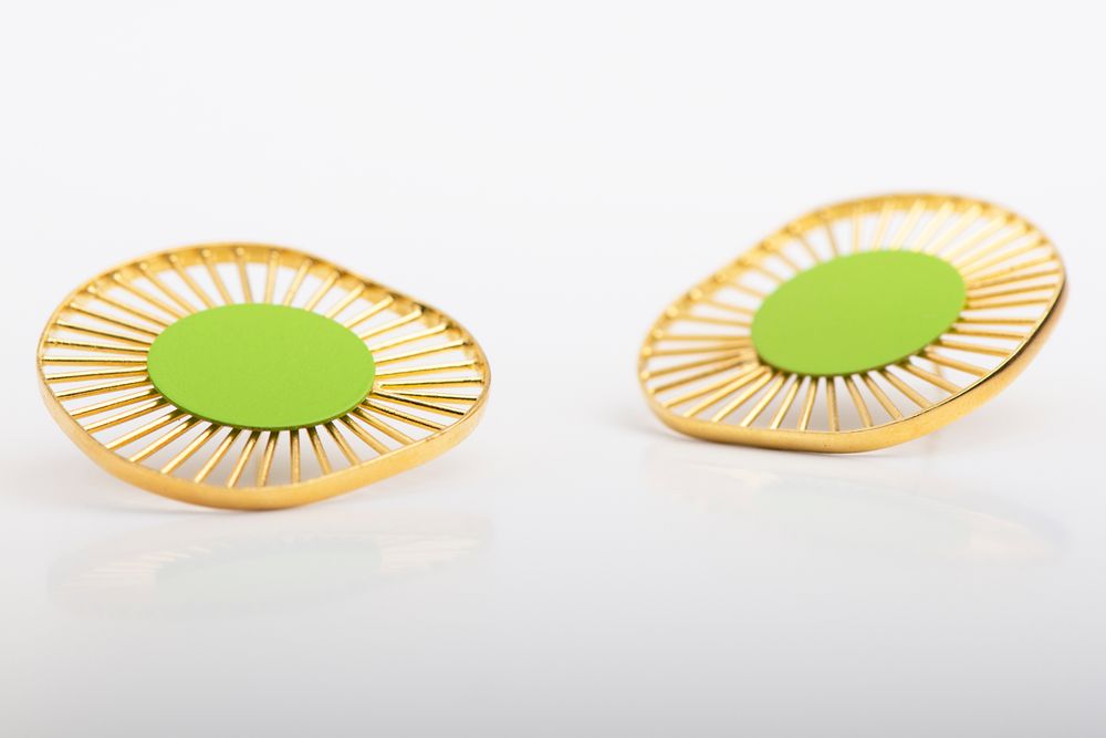Jewelry - Pop up Linear Silver Plated Colorful Stud Earrings - GEORGIA CHARAL ART JEWELERY