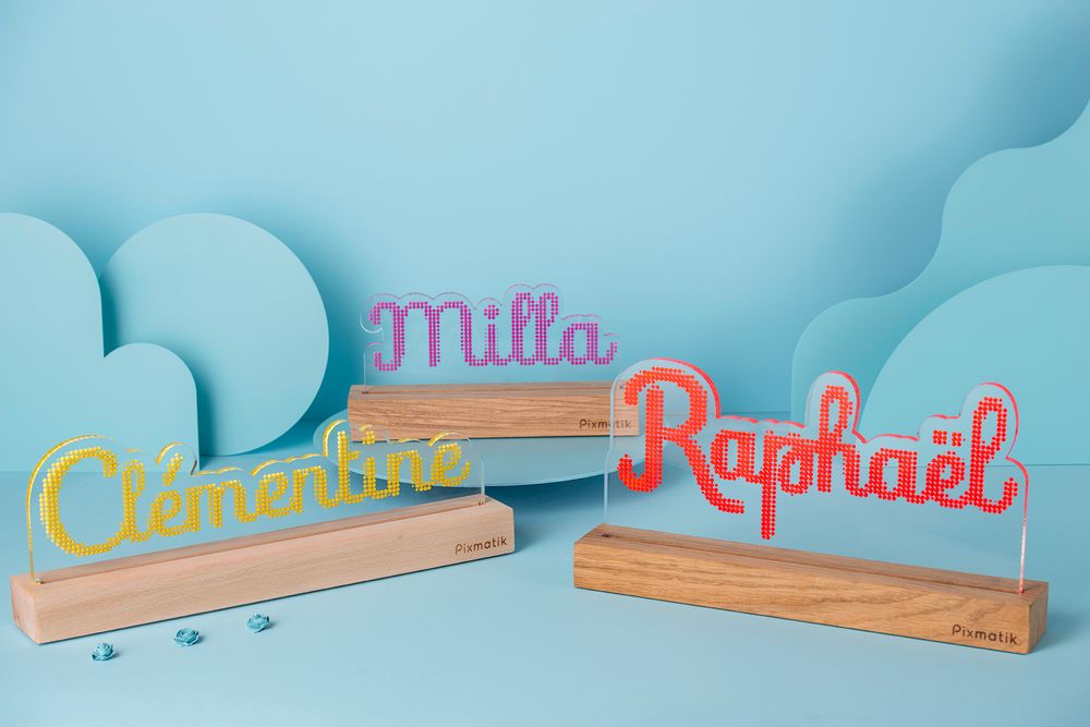 Objets déco enfant - LAMPE D'AMBIANCE DESIGN & PERSONNALISABLE - Le Prénom Composé - PIXMATIK