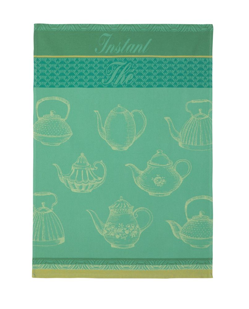 Tea towel - Cotton jacquard printed tea towel, INSTANT TEA - COUCKE