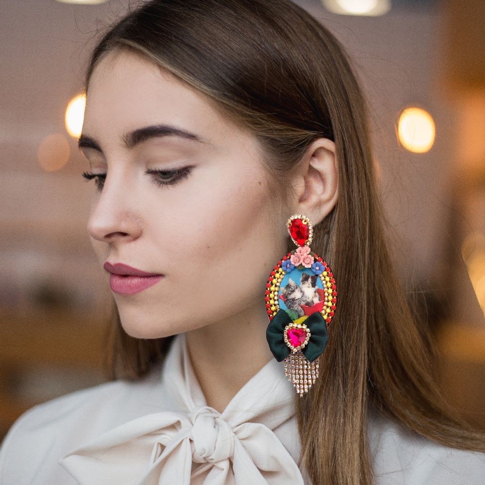 Bijoux - BIJOUX : boucles d'oreille fait main " blue heart " / fait main en France - MOUCHKINE JEWELRY