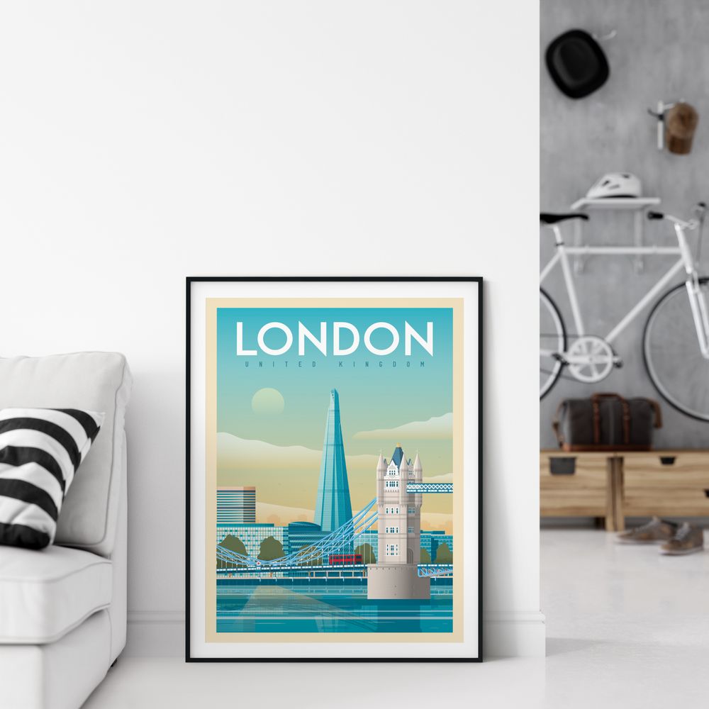 Poster - VINTAGE TRAVEL POSTER LONDON UNITED KINGDOM | LONDON UNITED KINGDOM CITY ILLUSTRATION PRINT - OLAHOOP TRAVEL POSTERS