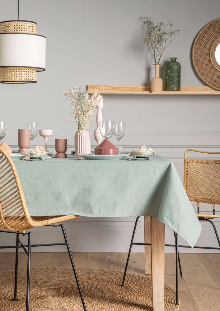 Table linen - Cambrai Sauge/Tablecloth and napkin - COUCKE