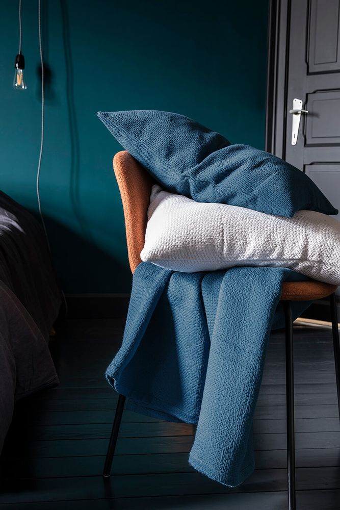 Bed linens - Blue Odyssey Poem - Bedspread and Cushion Cover - ESSIX