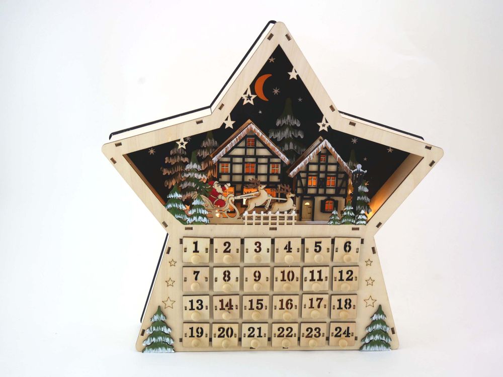 Children's decorative items - Star Advent Calendar - LE MONDE DE LA BOÎTE À MUSIQUE