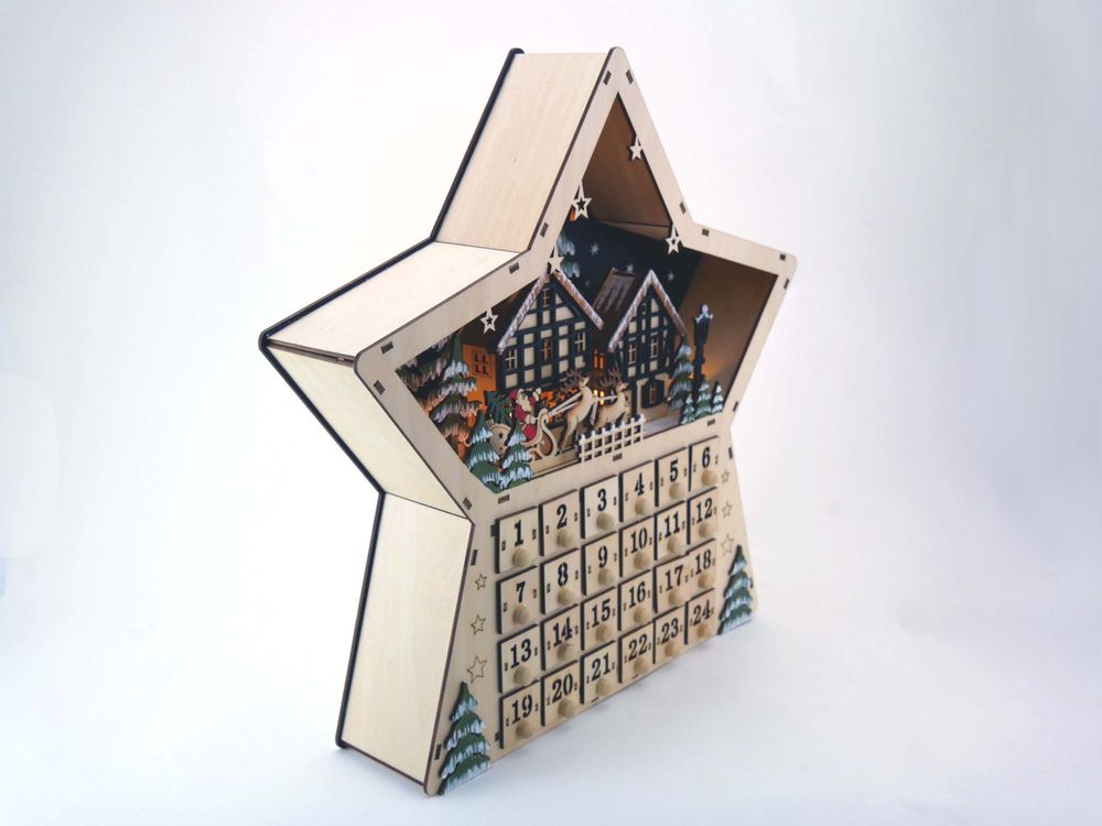 Children's decorative items - Star Advent Calendar - LE MONDE DE LA BOÎTE À MUSIQUE